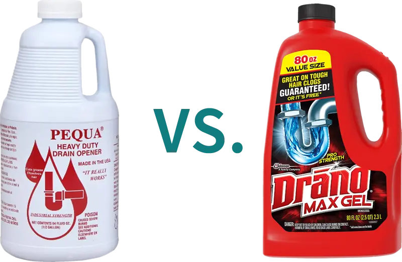 Pequa vs Drano drain cleaners