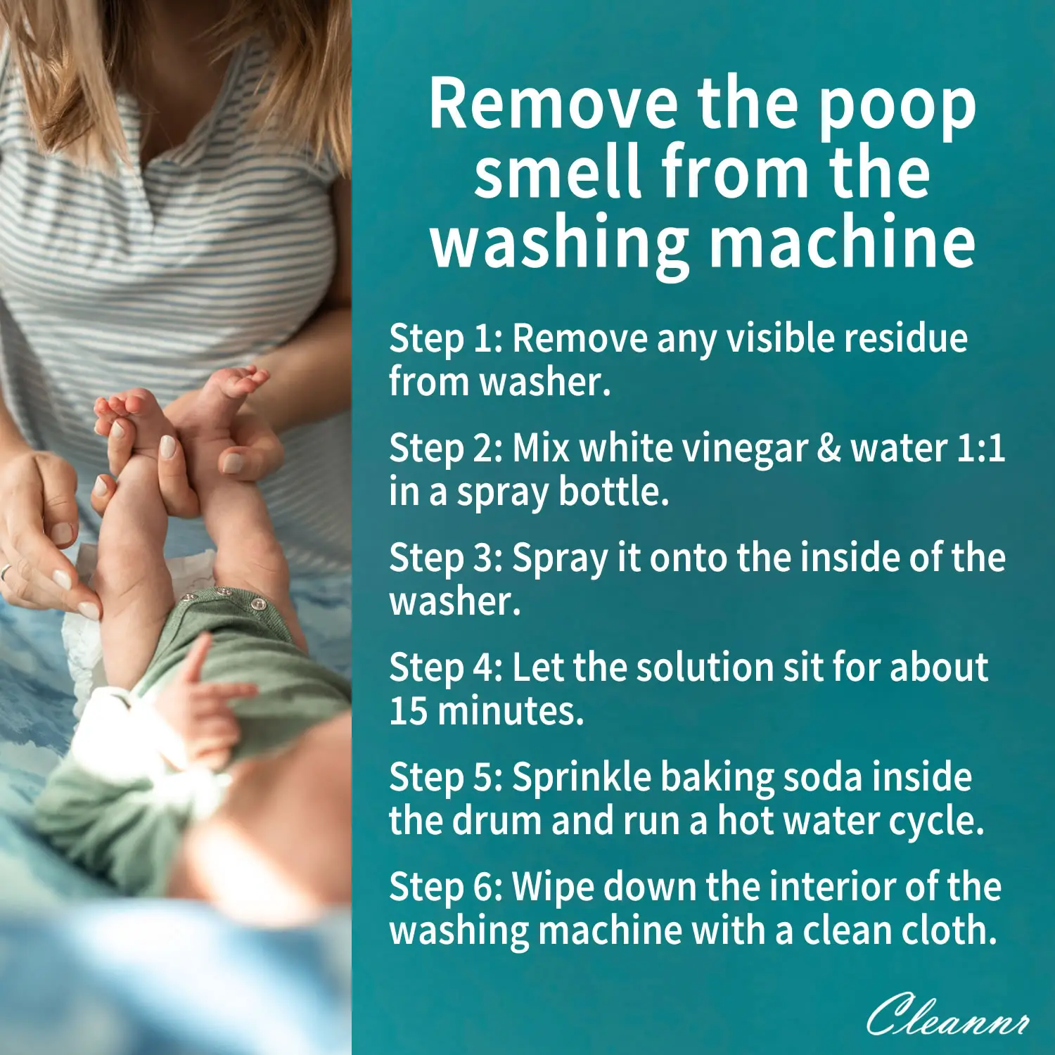 How to get the poop smell out of the washing machine