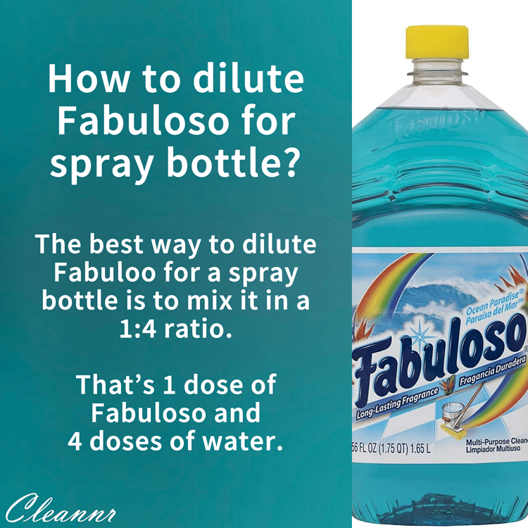 How to dilute Fabuloso for spray bottle